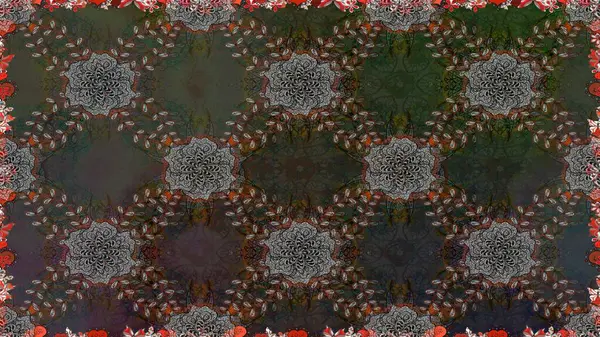 Raster deseni. Bahar çiçekleri dallı desen, gri renkler çiçekli siluet.