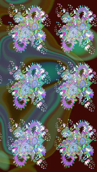 Çiçekli çizim şekli. Kahverengi renkli çiçekler. Renkli Bahar Teması eskiz kalıbı. Düz Çiçek Elementleri Tasarımı.