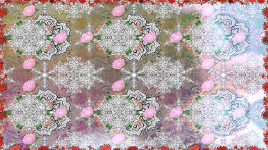 Küçük çiçekteki sevimli çiçek deseni. Modaya uygun kumaş deseni. Kusursuz Tony kumaş deseni. Raster illüstrasyonu.