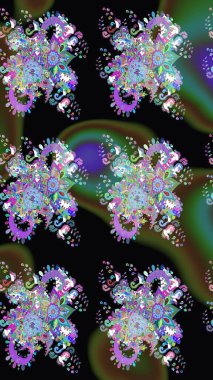 Küçük çiçekteki sevimli çiçek deseni. Siyah renkte çiçekler.