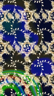 Çiçekli karalama şeklinde Raster çiçek deseni. Nazik, sevimli çiçek arkaplanı. Mavi renkte çiçekler.