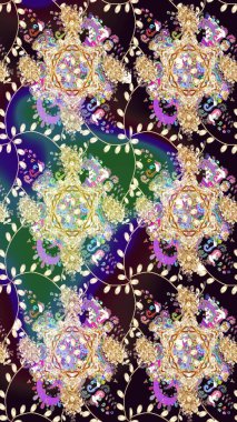 Çiçekli güzel suluboya desen. Raster illüstrasyonu. Bej renklerde.