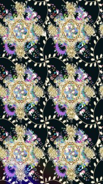 Küçük çaplı çiçeklerdeki basit şirin desenler. Tekstil veya kitap kapakları, imalat, duvar kağıtları, baskı, hediye paketi ve yapıştırma kitabı için çiçek eskizi geçmişi. Raster illüstrasyonu.