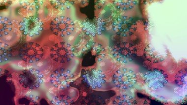 Çiçekler. Soyut etnik raster çizim kalıbı. Tarafsız renklerde vadinin çiçekleri.