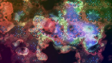 Nakış desenli çiçek deseni. Renkli grunge, soyut arkaplanı colokahverengi çiçeklerle süslüyor. İzler, kumaş, duvar kağıtları, tekstil için raster dokusu.