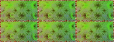 Yeşil renkte çiçeklerle süslenmiş kusursuz çiçek deseni. Suluboya tarzında yeşil renkte çiçekler.