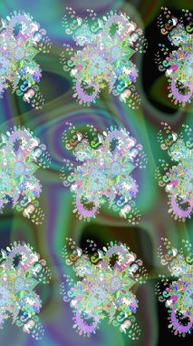 Karalama çiçekleri çizim kalıbı. Sanat, çiçeklere ilham verir ve arka plan bırakır. Yeşil el çizimi desen. Raster deseni.