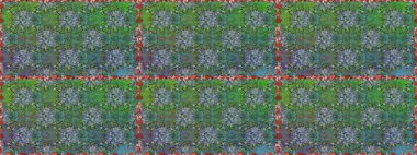 Raster illüstrasyonu. Yeşil renkli yeşil papatya deseni. Yeşil renklerde.