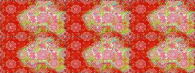 Şatafatlı bahar bahçesi dokusu. Raster illüstrasyonu. Çiçeksiz arka plan. Çiçek deseni.