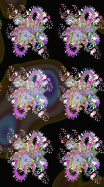 Raster illüstrasyonu. Küçük çiçekteki sevimli çiçek deseni. Güzel kumaş deseni. Güzel karalamalı çiçek deseni çiz..