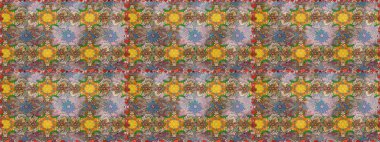 Tekstil, tebrik kartı, boyama kitabı, telefon kılıfı baskısı için kullanılabilir. Etnik Mandala süsü. Raster Henna dövme stili. Hint çiçekli desenli şal desenli..