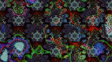 Raster düz çiçek çizim deseni. Hediye ambalaj kağıdı, tebrik kartları, posterler ve pankart tasarımı. Siyah renkte çiçekler.