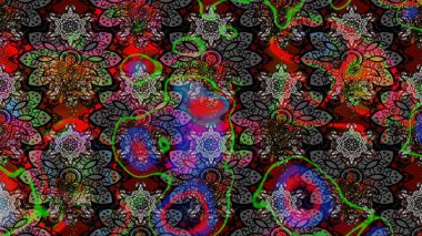 Sketch Floral Pattern in Raster illustration. Fancy fabric pattern. Colour Spring Theme sketch pattern Background. Flat Flower Elements Design.