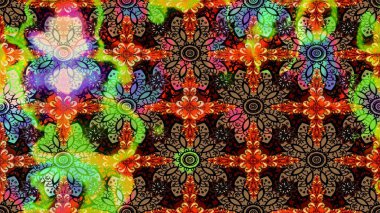 Çiçekli yaz çiçekleri. Küçük çiçekte güzel bir desen. Küçük renkli çiçekler. Moda baskıları için zarif bir şablon. Motley illüstrasyonu. Çizim.