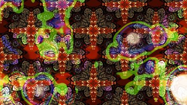 Çiçekli karalama şeklinde Raster çiçek deseni. Yumuşak, bahar çiçekli arka plan. Kahverengi renkte çiçekler.