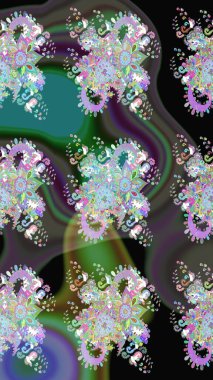 Fantezi çiçekli eskiz deseni, doğal duvar kağıdı, çiçek desenli kıvrım çizimi. Paisley el çizimi elementler. Ev dekoru.