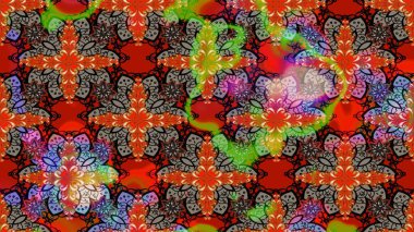 Çiçek desenli eskiz, darbeler, sıçramalar, yaz çiçekleri. Kırmızı renkte çiçekler. Raster illüstrasyonu.