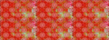 Yumuşak, bahar çiçekli arka plan. Kırmızı ve turuncu renkli çiçekler. Raster çiçek desenli ve çiçekli..