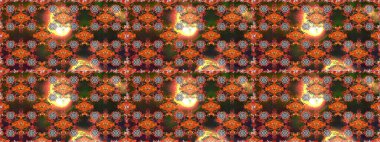 Kahverengi ve gri renkte çiçekler. Renkli Bahar Temalı, pürüzsüz bir arka plan. Düz Çiçek Elementleri Tasarım Raster illüstrasyonu. Çiçekli, suluboya desenli kusursuz çiçek deseni.