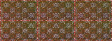 Soyut etnik raster kusursuz desen. Kabile sanatı boho baskısı, klasik çiçek arkaplanı. Arkaplan dokusu, duvar kağıdı, kahverengi renkli çiçek teması.