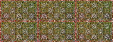 Çiçeksiz desenli arka plan, yaz çiçekleri. Kahverengi renkli çiçekler. Renkli Bahar Temalı Kusursuz Arkaplan. Düz Çiçek Elementleri Tasarımı.