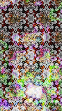 Eski usul. Raster. Raster illüstrasyonu. Tomurcukları çiçek olan sevimli bir çiçek deseni. Eskiz geçmişi. Kumaş, tekstil ve duvar kağıdı baskısı için..