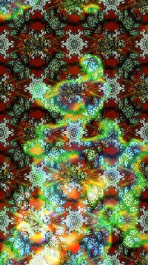 Düz Çiçek Elementleri Tasarımı. Renkli Bahar Teması eskiz kalıbı. Yeşil renkli çiçekler. Raster illüstrasyonunda çiçek deseni çizimi.