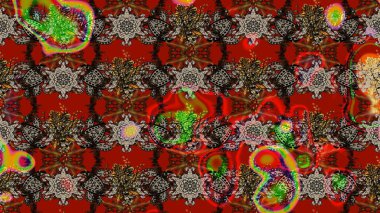 Raster illüstrasyonundaki çiçek desenli çizim. Güzel kumaş deseni. Renkli Bahar Teması eskiz kalıbı. Düz Çiçek Elementleri Tasarımı.