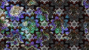 Raster illüstrasyonundaki çiçek desenli çizim. Suluboya tarzında siyah renkte çiçekler.