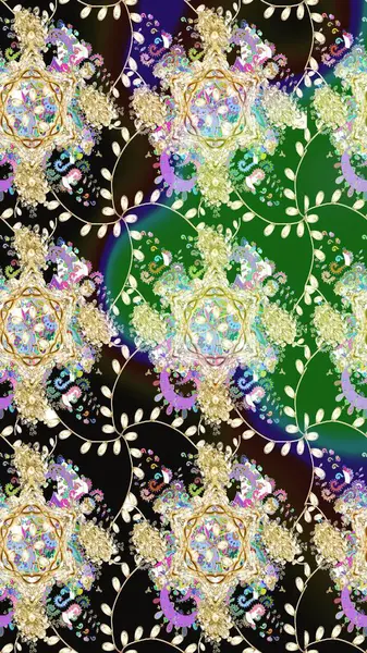 Tropik çiçek desenleri. Raster illüstrasyonu. Tarafsız renklerde çiçekler.