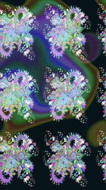 Çiçek deseni. Raster güzel kumaş deseni çiziyor. Renkli Bahar Teması eskiz kalıbı. Düz Çiçek Elementleri Tasarımı.