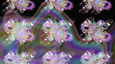 Raster illüstrasyonu. Taslak dekoratif arka plan, çiçek mandala. Tarafsız renklerde. Çiçek..