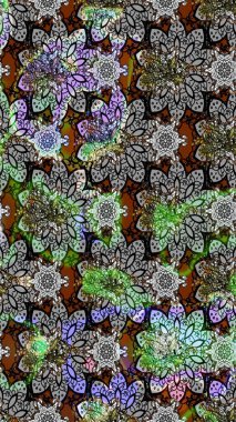 Raster illüstrasyonu. Çizim çiçek deseni duvar kâğıdı olarak kullanılabilir. Gri renkli çiçekler.