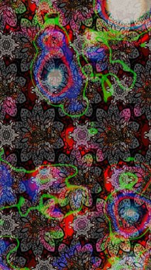 Süslü kumaş deseni. Renkli Bahar Teması eskiz kalıbı. Düz Çiçek Elementleri Tasarımı. Raster illüstrasyonunda çiçek deseni çizimi.