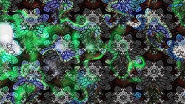 Çiçek desenli çizim. Raster illüstrasyonu. Asya tekstil tarzında. Gri renkli çiçekler. Renkli Bahar Teması eskiz kalıbı. Düz Çiçek Elementleri Tasarımı.