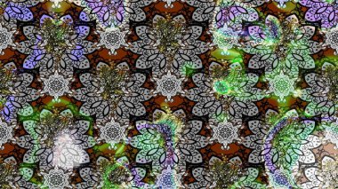 Yapraklı çizim şekli. Şirin, zarif çiçekler Raster illüstrasyonu. Poster ya da kapak için arka plan. Tekstil için figür. Davetiye ve kartpostal tasarımı için dekoratif çiçek unsurları.