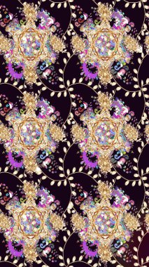 Raster illüstrasyonundaki çiçek desenli çizim. Güzel kumaş deseni. Renkli Bahar Teması eskiz kalıbı. Düz Çiçek Elementleri Tasarımı.