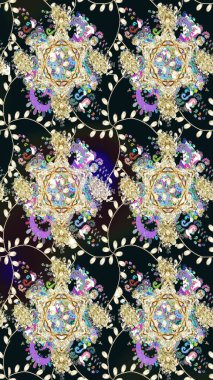 Yapraklı çizim şekli. Şirin, zarif çiçekler Raster illüstrasyonu. Poster ya da kapak için arka plan. Tekstil için figür. Davetiye ve kartpostal tasarımı için dekoratif çiçek unsurları.