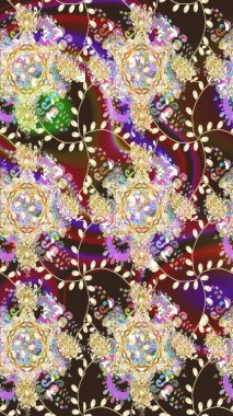 Küçük bej rengi, çiçekli oldukça eski bir bez çanta deseni. Millefleur 'lar. Tekstil, kumaş, kapaklar, duvar kağıtları, baskı, paket, koleksiyon defteri, örgü, dekupaj için çiçek arkaplanı..