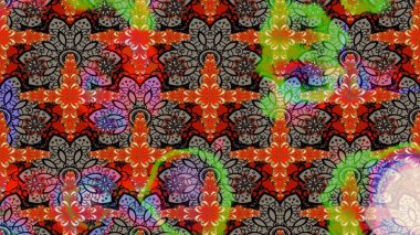 Raster illüstrasyonundaki çiçek desenli çizim. Kahverengi renkli çiçekler. Renkli Yaz Temalı eskiz kalıbı. Düz Çiçek Elementleri Tasarımı.