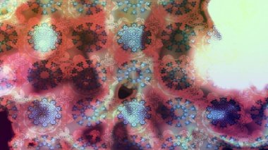 Tarafsız renklerde parlak çiçekli halı eşkali..