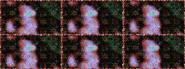 Siyah ve kahverengi renkte çiçekler. Raster illüstrasyonunda kusursuz çiçek deseni.