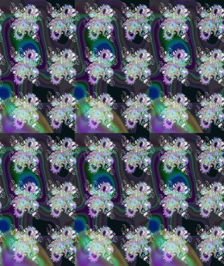 Düz Çiçek Elementleri Tasarımı. Gri renkli çiçekler. Sevimli çiçek raster deseni. Renkli Bahar Teması çizim şablonu.