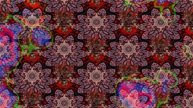 Küçük çiçekteki sevimli çiçek deseni. Kahverengi renkli çiçekler. Raster illüstrasyonu.