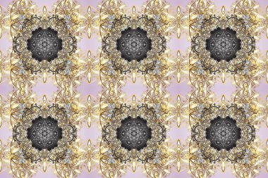 Doğulu stil, altın elementli gri, nötr ve bej renklerde altın desenli arabesk yapar. Kusursuz kıvırcık saçlar. Raster altın desen.