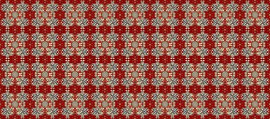 Kırmızı, bej ve kahverengi renklerde altın tekrarlayan elementlerle soyut arkaplan. Kusursuz oryantal klasik altın desen.