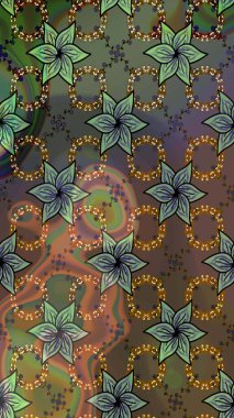 Çiçekli zambakların eskiz geçmişi. Parlak çiçekli kolaj çiçekleri kahverengi ve yeşil. Çiçek tasarımı için inanılmaz kolaj cennet tarzı..