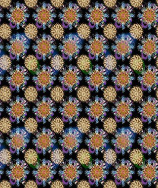 Kabile sanatı boho baskısı, klasik çiçek arkaplanı. Soyut etnik raster kusursuz desen. Arkaplan dokusu, duvar kağıdı, siyah ve kahverengi renkli çiçek teması.