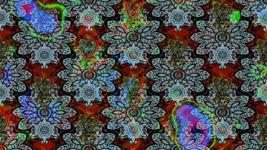 Eskiz arkaplan modeli. Mavi yapraklı yabani çiçekler. Suluboya, elle çizilmiş. Raster illüstrasyonu.