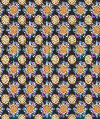 Kusursuz çiçek deseni. Gri ve bej renkli çiçekler. Raster illüstrasyonu. Asya tekstil tarzında. Raster illüstrasyonu.